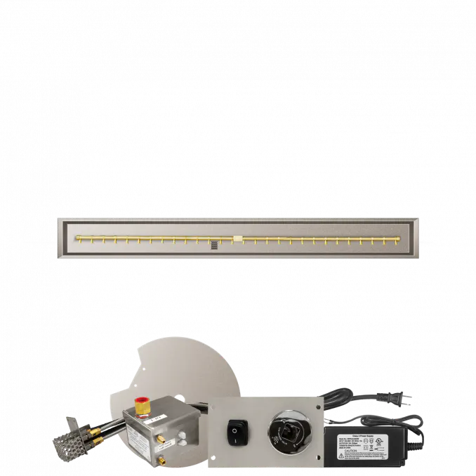 Linear Drop-In Fire Pits With Po Series Brass T Burners