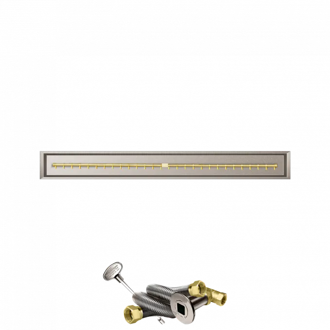 Linear Drop-In Fire Pits With Po Series Brass T Burners