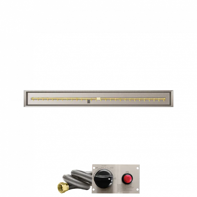 Linear Drop-In Fire Pits With Po Series Brass T Burners