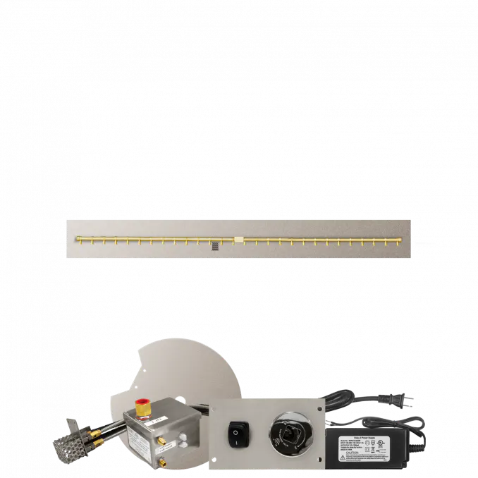 Linear Flat Fire Pits With Po Series Brass T Burners