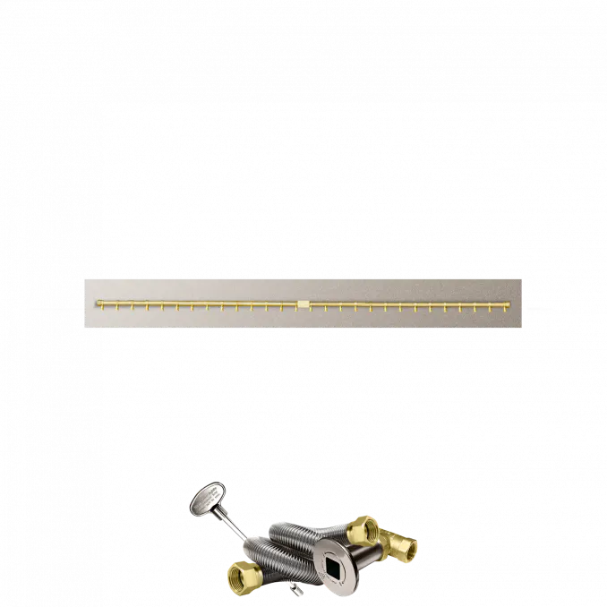 Linear Flat Fire Pits With Po Series Brass T Burners