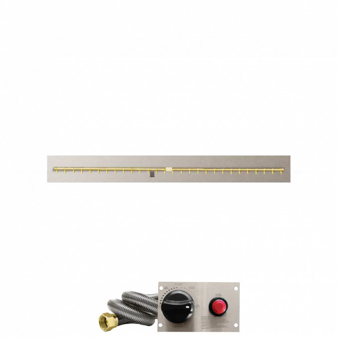 Linear Flat Fire Pits With Po Series Brass T Burners