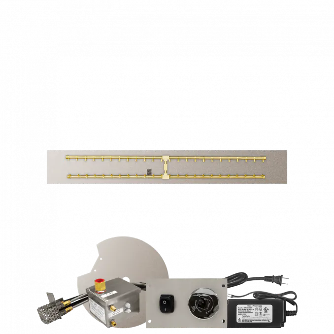 Linear Flat Fire Pits With Po Series Brass H Burners