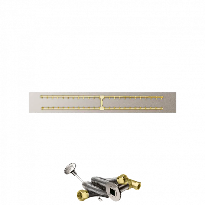 Linear Flat Fire Pits With Po Series Brass H Burners