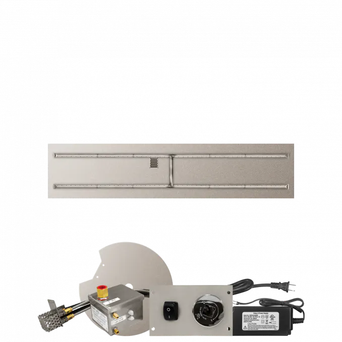 Linear Flat Fire Pits With Stainless Steel H Burners