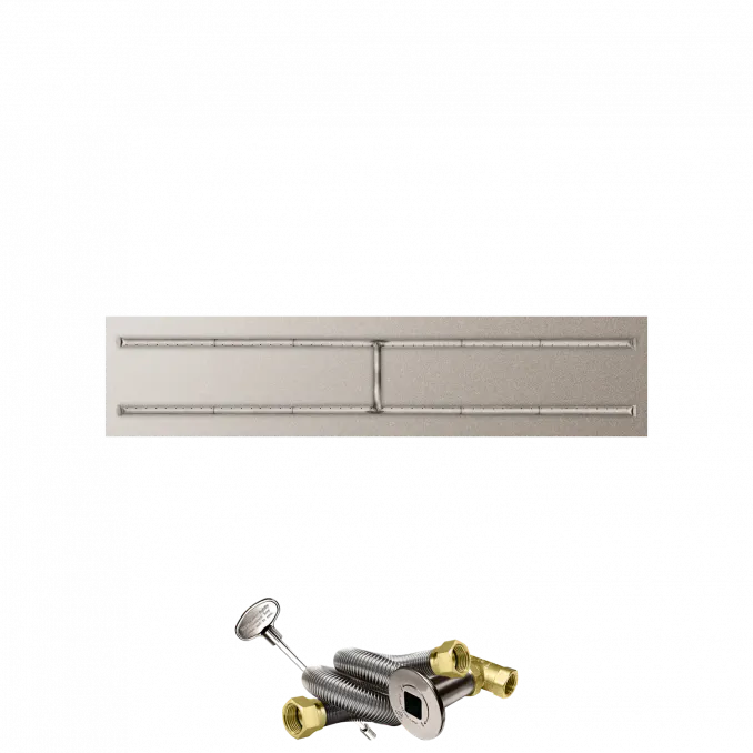 Linear Flat Fire Pits With Stainless Steel H Burners