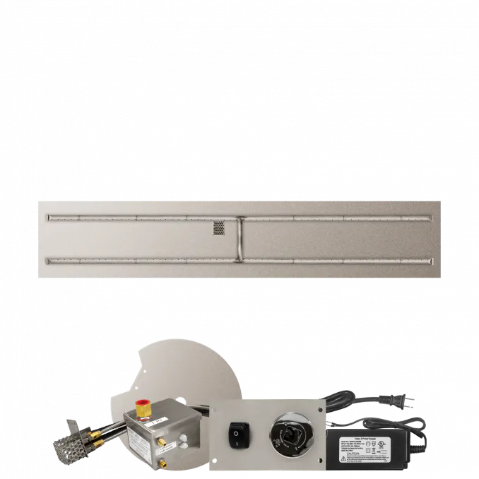 Linear Flat Fire Pits With Stainless Steel H Burners