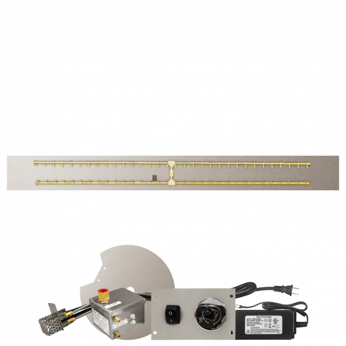 Linear Flat Fire Pits With Po Series Brass H Burners