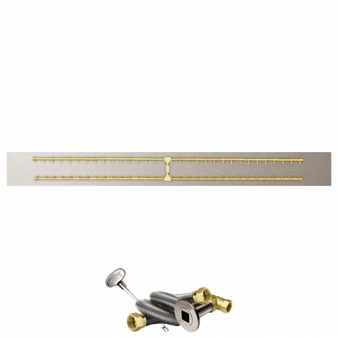 Linear Flat Fire Pits With Po Series Brass H Burners