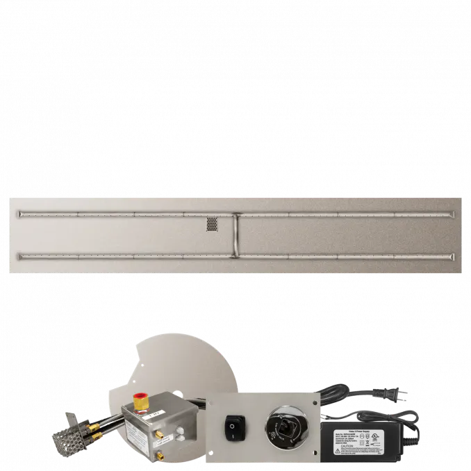 Linear Flat Fire Pits With Stainless Steel H Burners