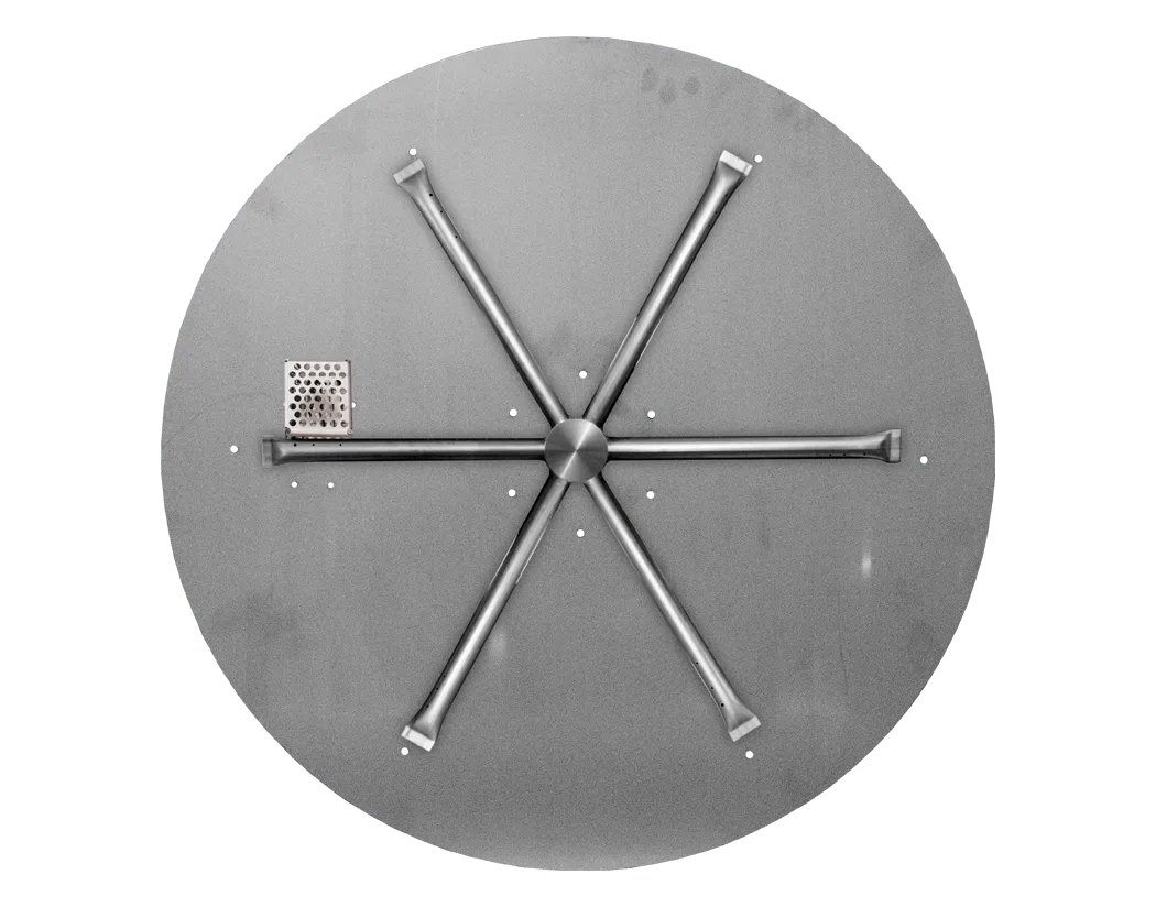 Round Flat Fire Pits With Stainless Steel Spur Burners