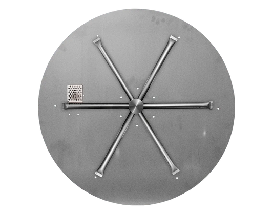 Round Flat Fire Pits With Stainless Steel Spur Burners