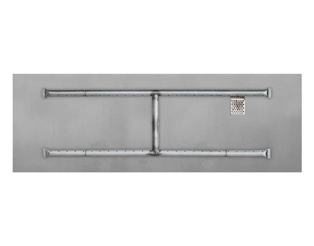 Linear Flat Fire Pits With Stainless Steel H Burners