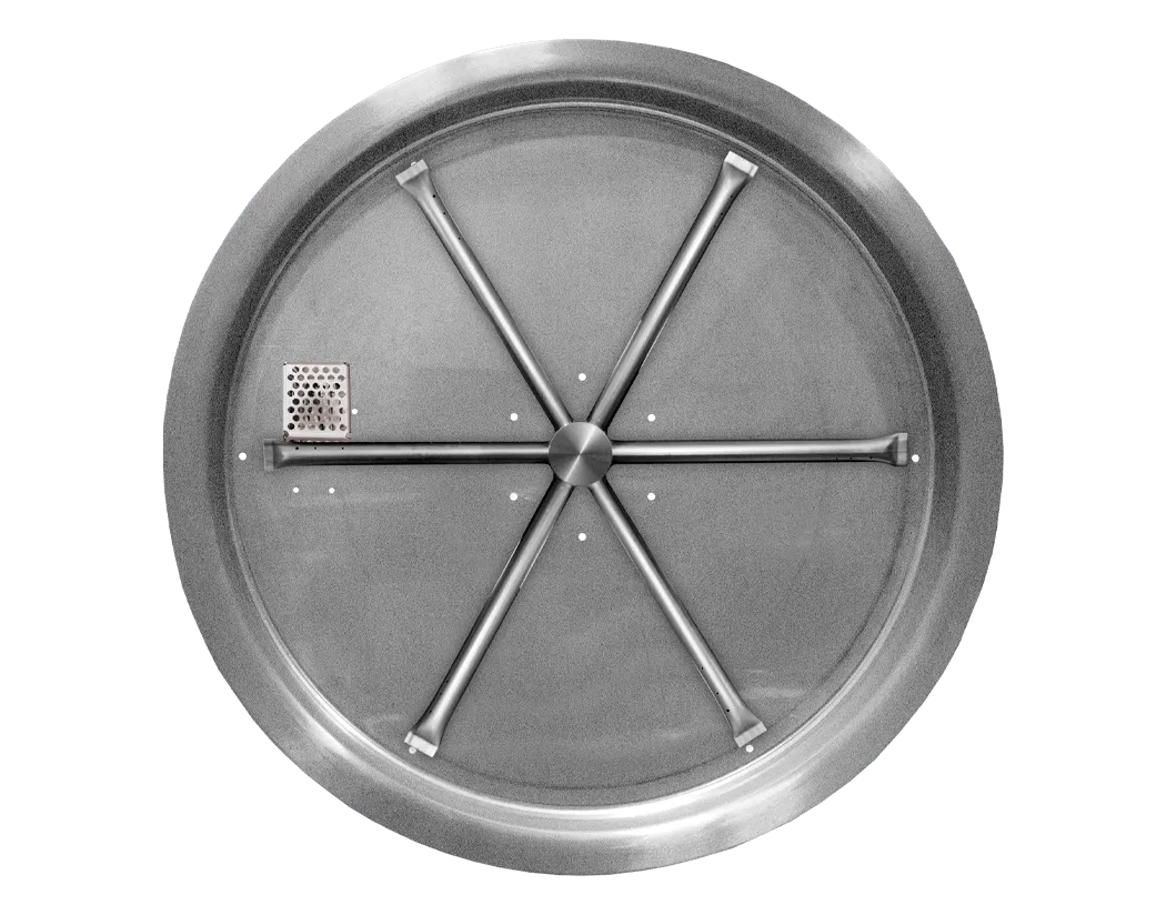 Round Drop-In Fire Pits With Stainless Steel Spur Burners