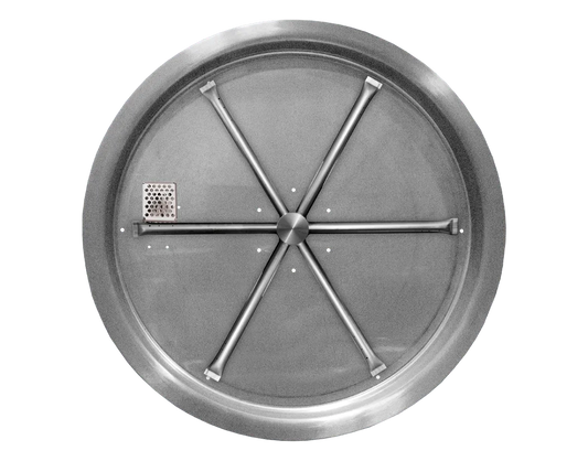 Round Drop-In Fire Pits With Stainless Steel Spur Burners