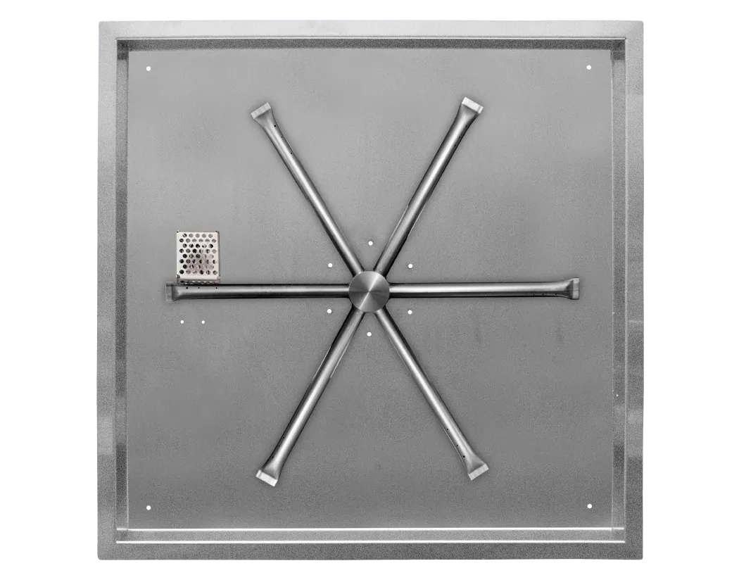 Square Drop-In Fire Pits With Stainless Steel Spur Burners