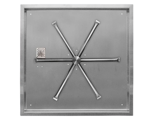 Square Drop-In Fire Pits With Stainless Steel Spur Burners
