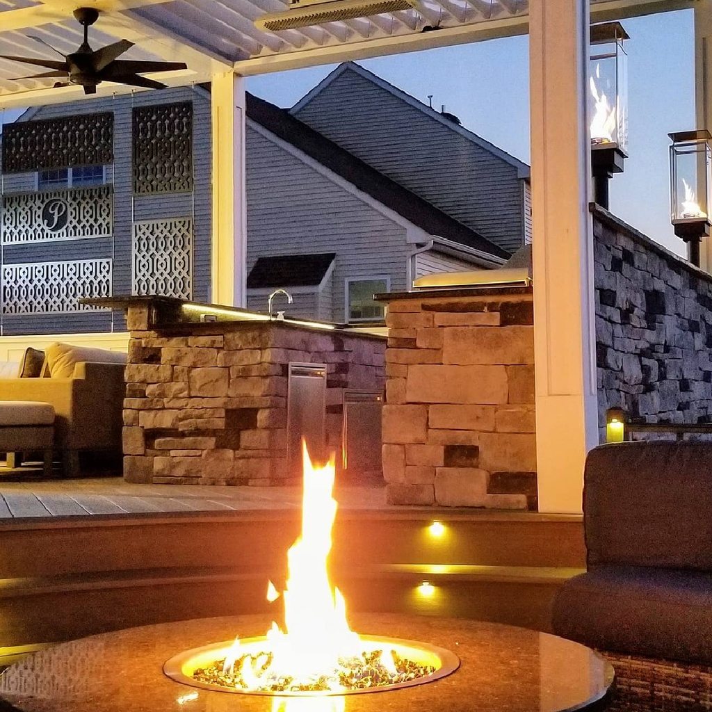 12" Stainless steel double ring fire burner installed