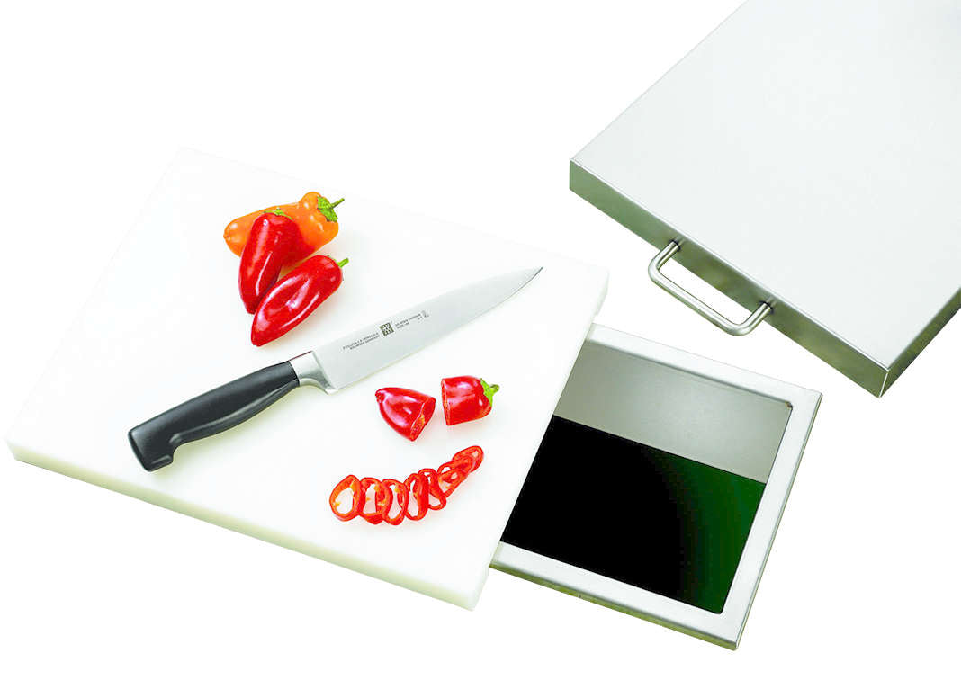 14"x 10" Trash Chute & Cutting Board With Lid