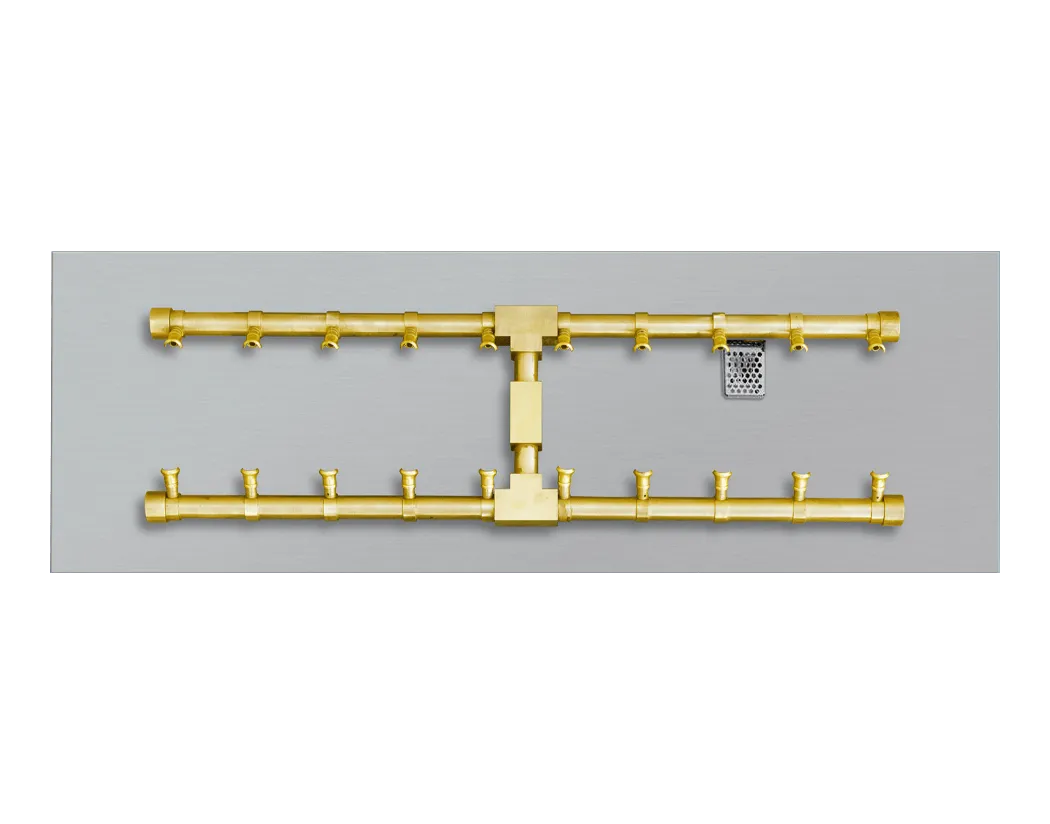 Linear Flat Fire Pits With Po Series Brass H Burners