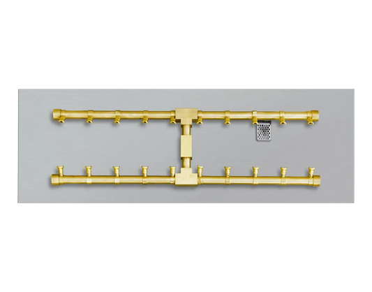 Linear Flat Fire Pits With Po Series Brass H Burners