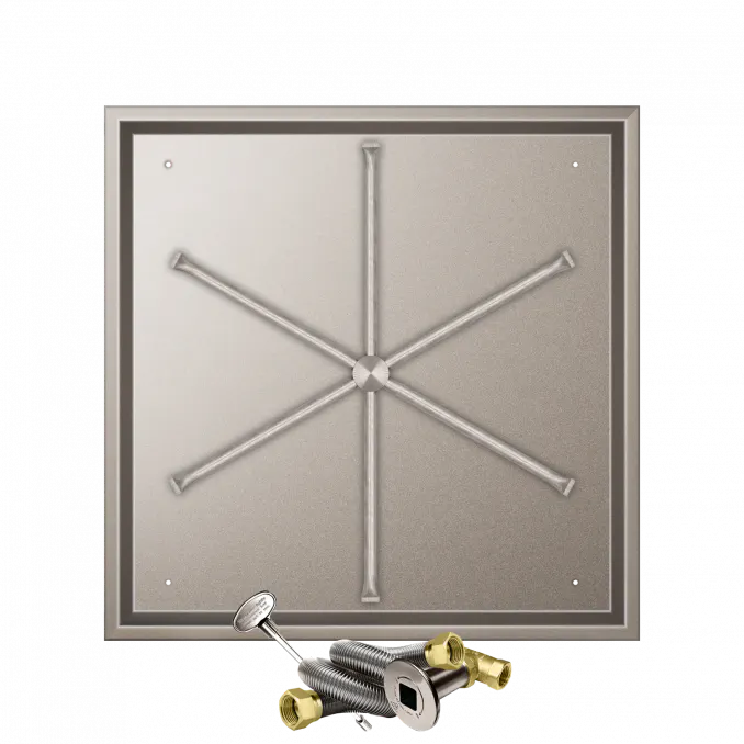 Square Drop-In Fire Pits With Stainless Steel Spur Burners