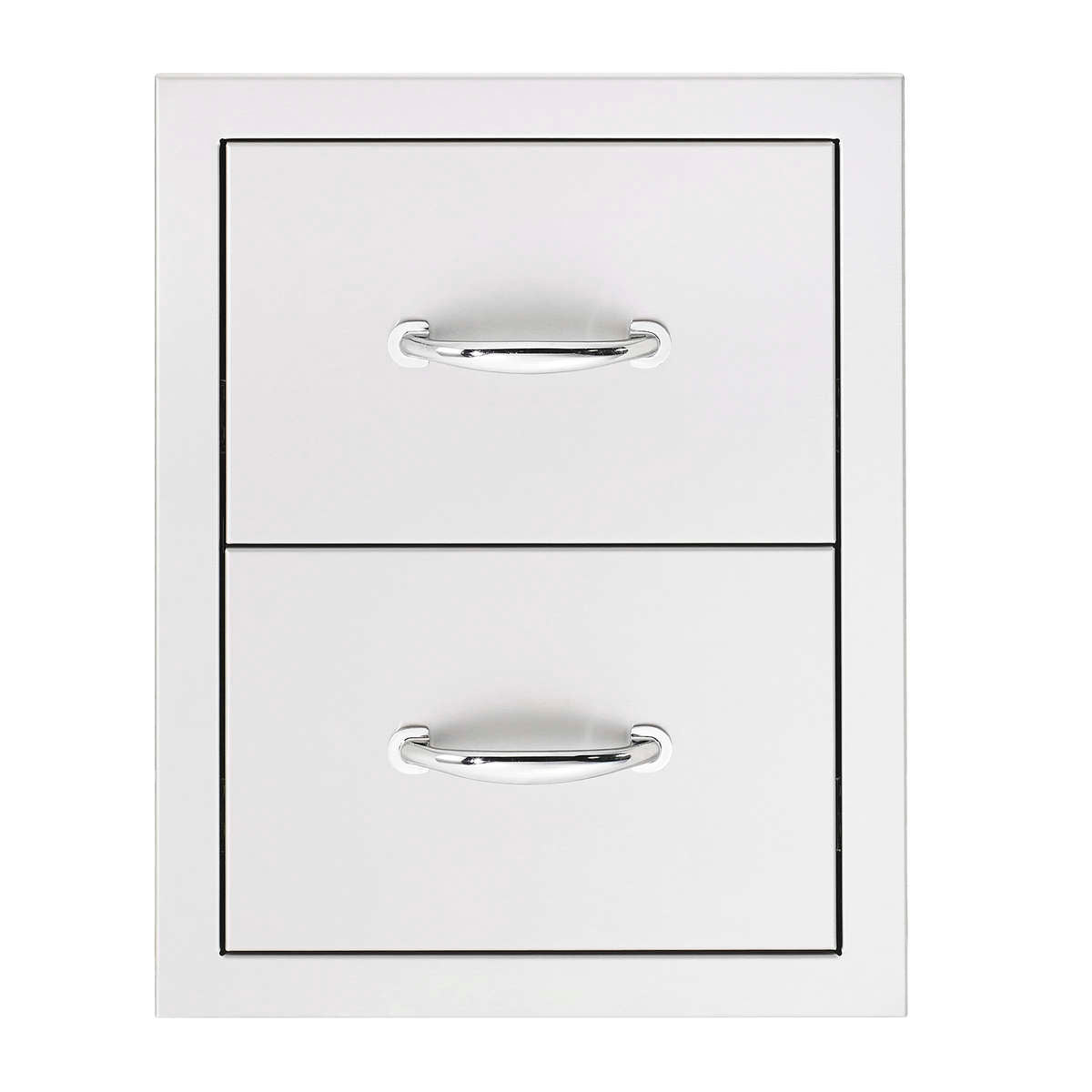 17" Stainless Steel Double Drawer With Masonry Frame Return